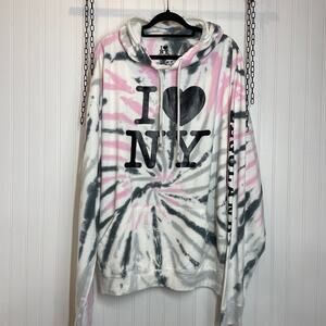 I Love New York Legoland Tie Dye Cotton Blend Hooded Pullover Sweatshirt Size 2X